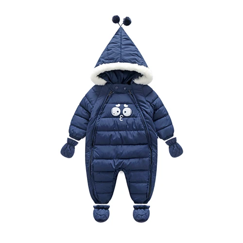 ACE LOVE Baby Footie для зимнего костюма; одежда для малышей на Рождество; зимний комбинезон; Lucky Child - Цвет: Синий