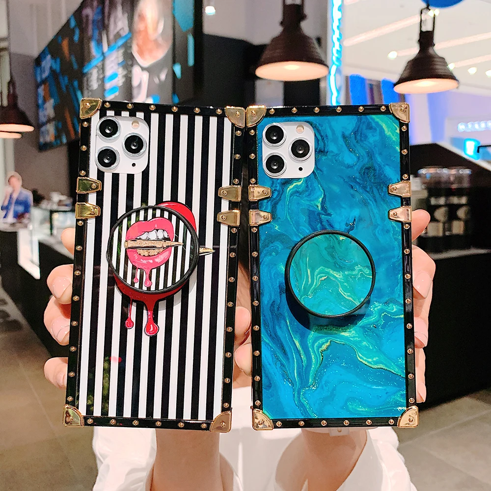 Чехол для LG Stylo7 Stylo5 Stylo6 K51 K61 квадратный чехол с подставкой и бриллиантами Stylo4 |
