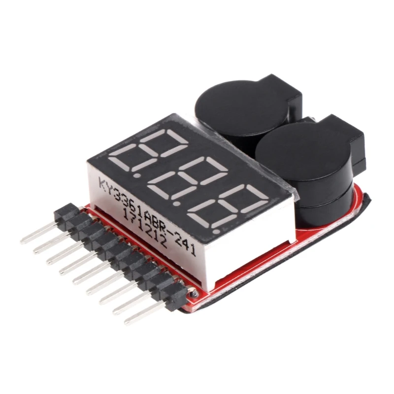 

Drop Shipping 1-8S Lipo/Li-ion/Fe RC Boat Battery 2 In 1 Tester LED Low Voltage Buzzer Alarm