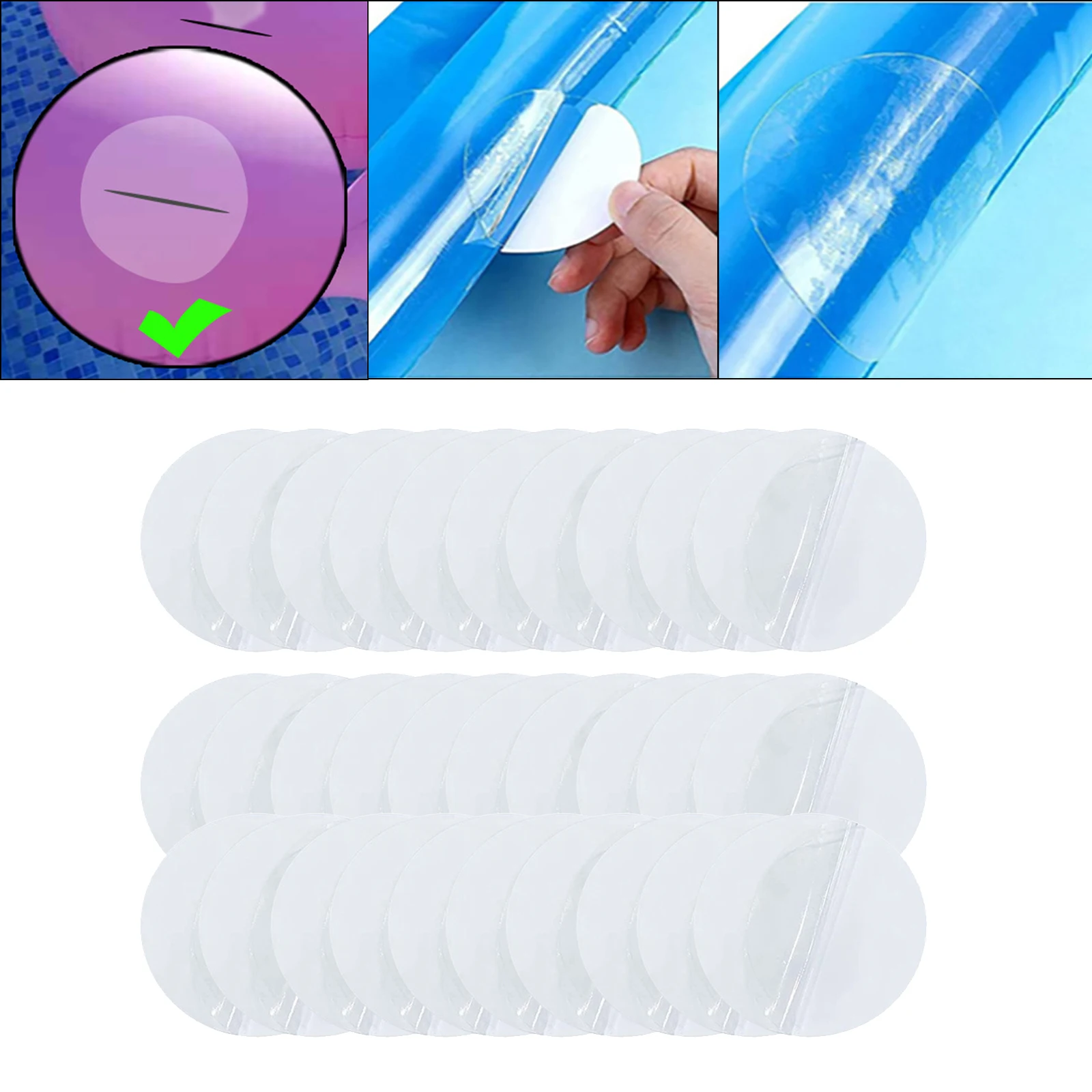 30PCS Swimming Float Repair Patch PVC Pool Inflatable Toy Repair Tape