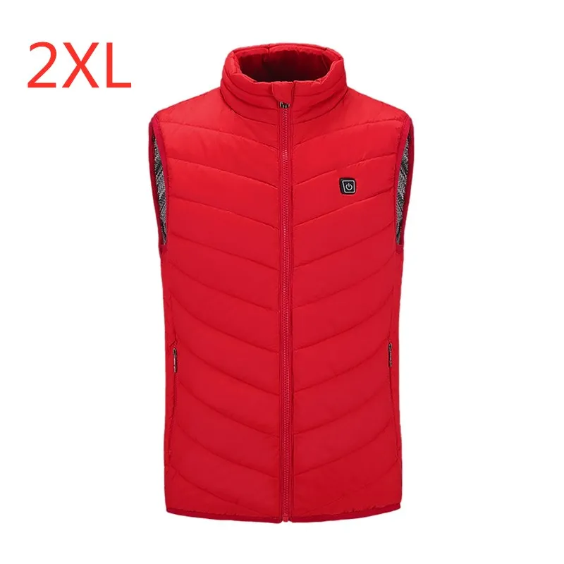 red 2xl Электрический usb-жилет с подогревом, мужской жилет, Женское пальто, тепловая флисовая куртка с подогревом, жилет с подогревом, Chaleco Calefactable - Цвет: red 2xl
