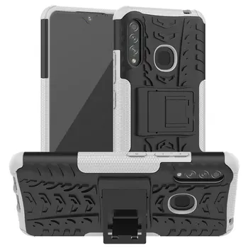 

30pcs/lot PC+Soft Silicone Tyre Heavy Duty Armor Shockproof Hard Case with Stand For Samsung Galaxy A70E