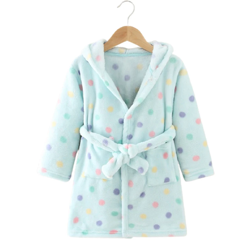 Baby Robe Hoodies Girl Boys Sleepwear Winter Bath Towels Kids Soft Bathrobe Pajamas Children's Clothing Warm Homewear child bathrobe,kids robe