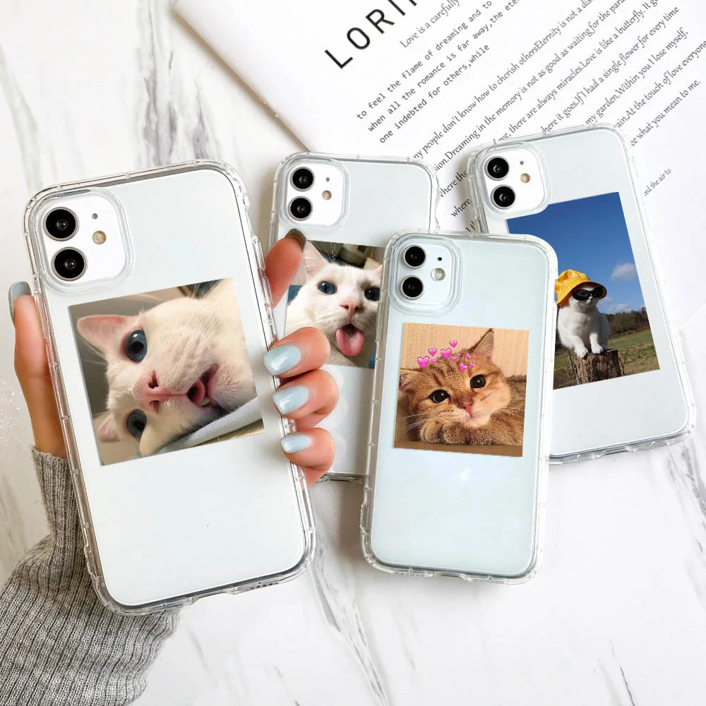 Funny Cute Cat Phone Case For iPhone 11 Case For iPhone 13 12 14
