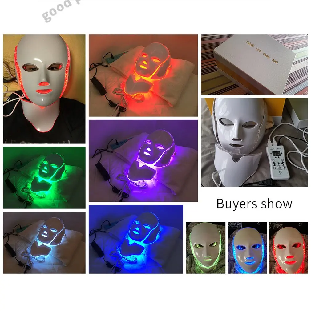 Remoção do Enrugamento do Rejuvenescimento da Face da Beleza Luz de Cuidados da Pele Beleza Photon Máscara Facial Terapia 7 Cores Acne Spa Dropshipping Led 9 cores luz cuidados com a pele rejuvenescimento