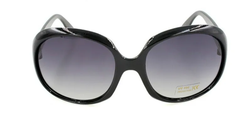Женские солнцезащитные очки с большой оправой, женские солнцезащитные очки, модные, большие очки, Роскошные, брендовые, дизайнерские, высокое качество, круглые - Цвет линз: Раскатом серых тонов