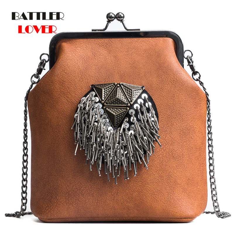 2020 New Spring Shell Shoulder Bags Punk Style Rivet Women Youth Leather Handbags Girl Fashion Chain Crossbody Bag Ladies Flaps