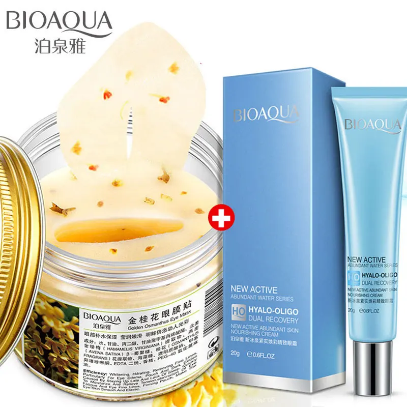 

BIOAQUA Gold Osmanthus Eye Mask For Eye Care 80pcs Fine Lines Eye Cream Moisturizing Remover Dark Circle Anti-Puffiness 1/2pcs