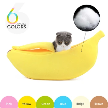 

6 Colors Warm Banana Shape Pet Dog Cat Bed House Cozy Basket Durable Puppy Cushion Kennel Portable Bed For Cats Mat Supplies