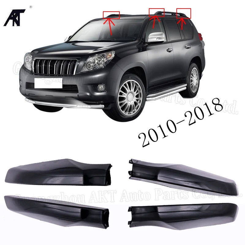 4PCS Roof Rack Cover Luggage Baggage Bar Rail End Protection Lid For TOYOTA LAND CRUISER PRADO