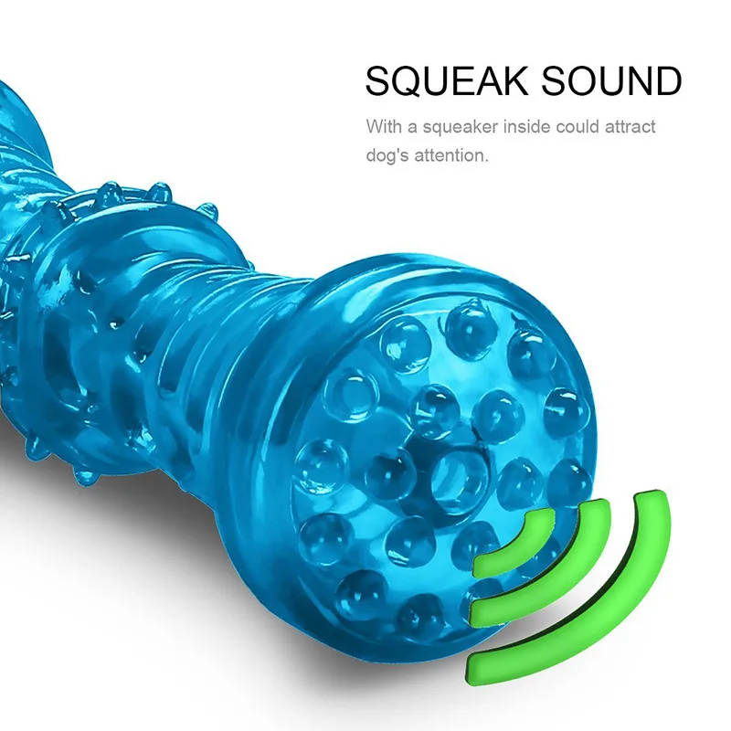 TPR Large Dog Bone Rubber Pet Toy Sound Strong Bite-Resistant Pets Teethbrush Toys Train Teeth Clean Chewing Perros Accessories