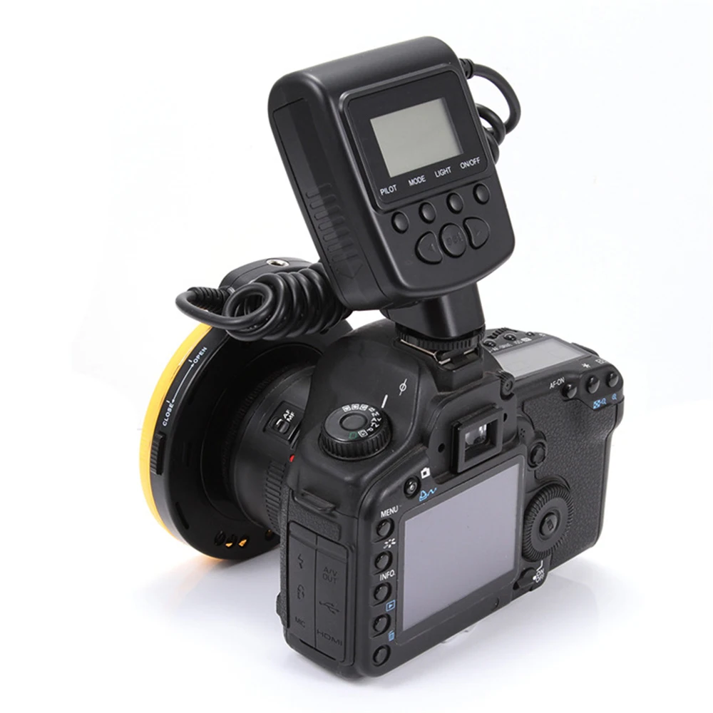 Macro LED Ring Flash Bundle With 8 Adapter Ring For Nikon Olympus Panasonic DSLR Camera Flash V HD130 Photographic accessories