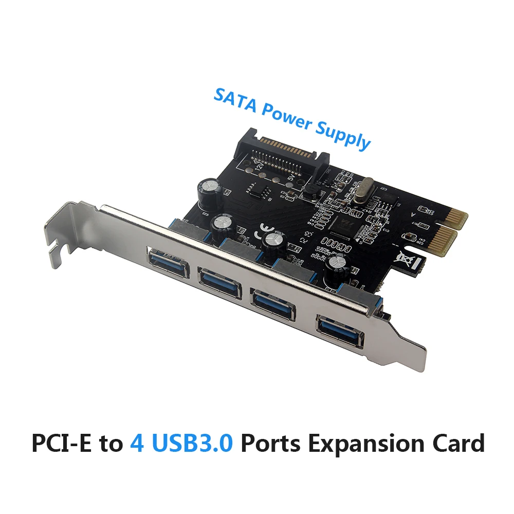 PCI-E до 4 USB 3,0 портов плата расширения PCI Express к USB 3,0 карта адаптера с интерфейсом питания SATA для настольного ПК