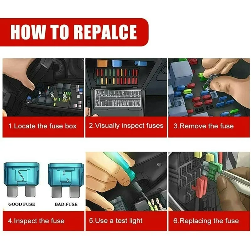 Car fuses kit 300pcs 5/7/10/15/20/25/30A Car Blade Fuse Assortment Assorted Kit Mini Small Size Blade Set Auto Truck Automotive
