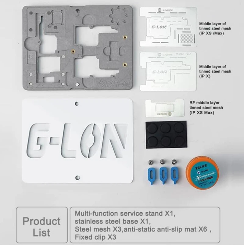 G-Lon SS-601K основная плата BGA Тонировочная арматура Набор для iPhone X/XS/XSMAX
