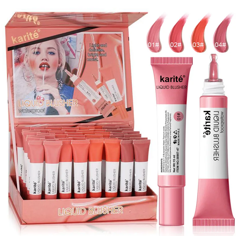 

4 Colors Liquid Blush Makeup Face Rouge Make Up Professional Natural Cheek Blusher Long Lasting Brand Peach Cosmetic