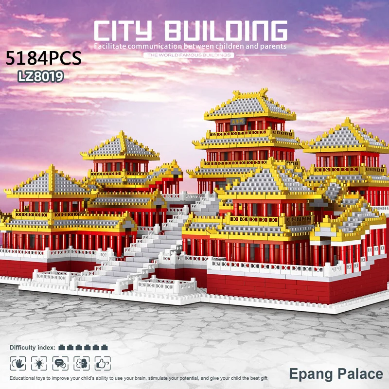 

Китайская известная историческая культурная архитектура, микро-Алмазный Блок, снежный обзор, дворец Epang, восстанавливающий нанокирпич, строительный кирпич, игрушки
