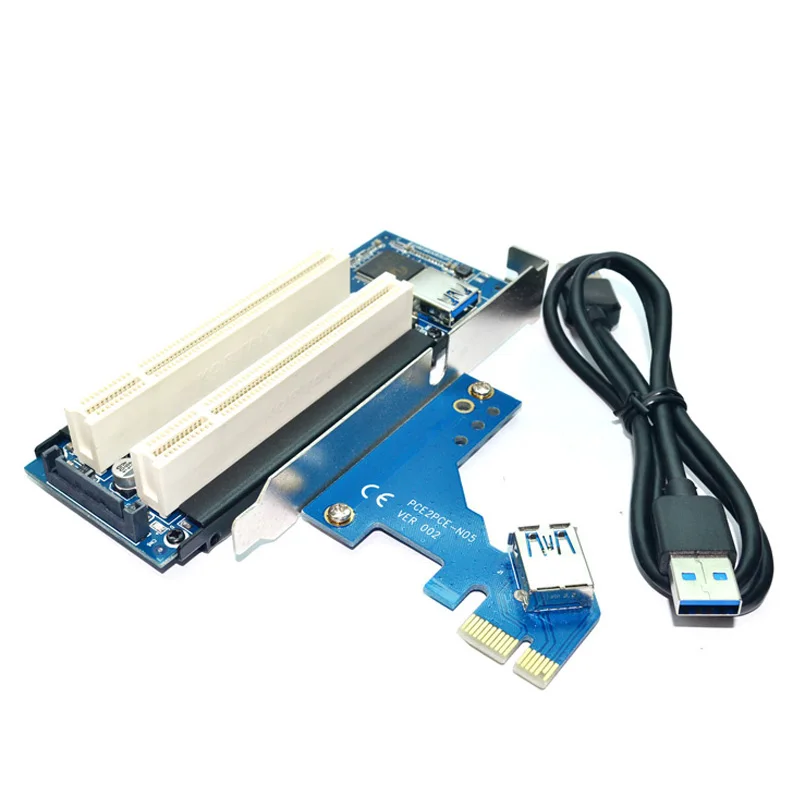 

Desktop Pci-Express Pci-E To Pci Adapter Card Pcie To Dual Pci Slot Expansion Card Usb 3.0 Add On Cards Convertor