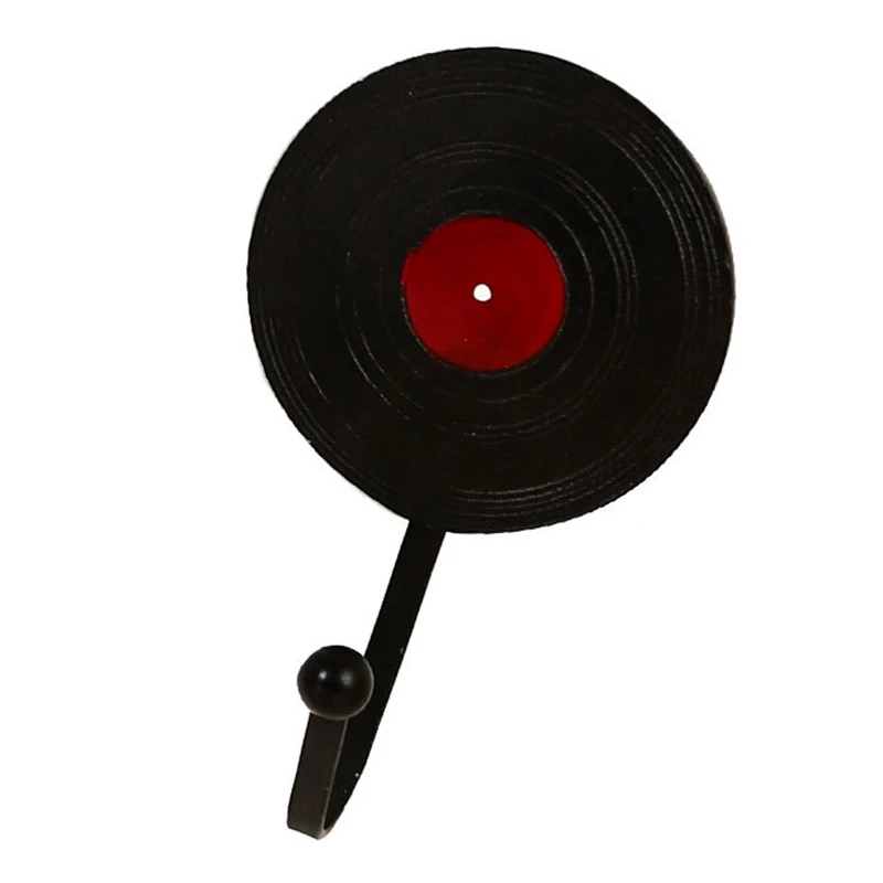 American Retro Tape Disk Record Style Iron Hook Creative Wall Decoration Door Art Coat Hook 3 Piece Set