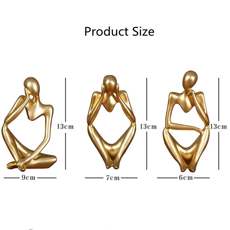 Statue deco,Statue de Mini Figurines en résine abstraite de 13cm, Art