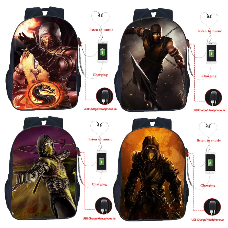 

Mochila Scorpion In Mortal Kombat X Mask Backpack Boys School Bag Bookbags Men Casual Knapsack Travel Bagpack Laptop Rucksack