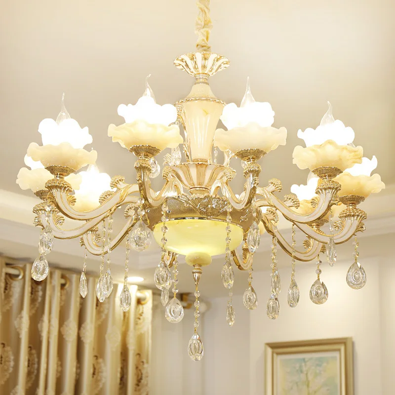 

European Style Crystal Chandelier Living Room Lights Zinc Alloy Candle Simple European Bedroom Restaurant Glorious Modern Minima