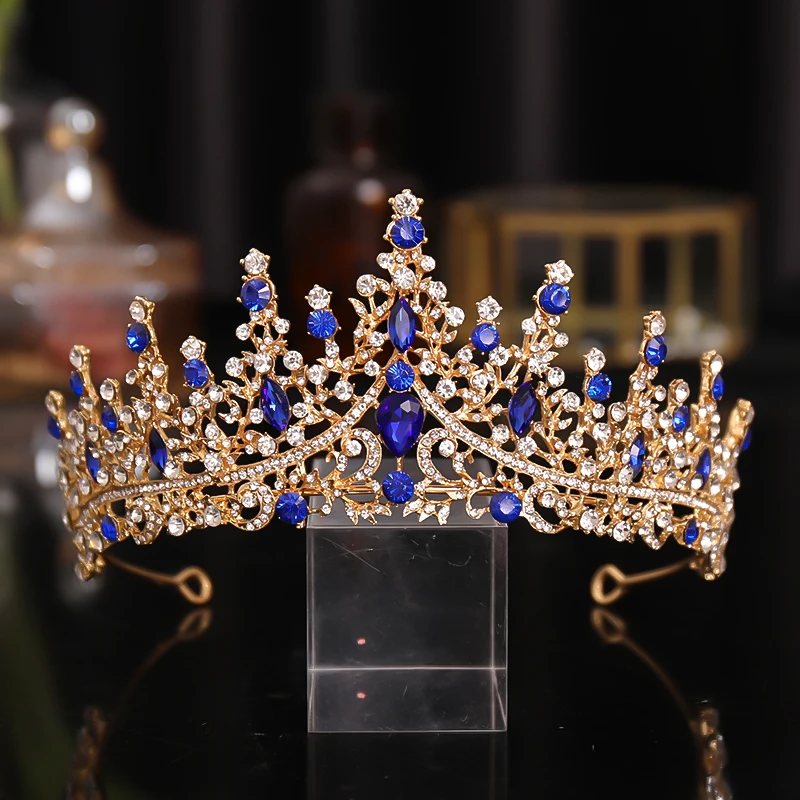 2021 New Listing Luxury Elegant And Fashionable Golden Wedding Crown Tiara Bridal Headdress Woman Hair Accessories | Украшения и