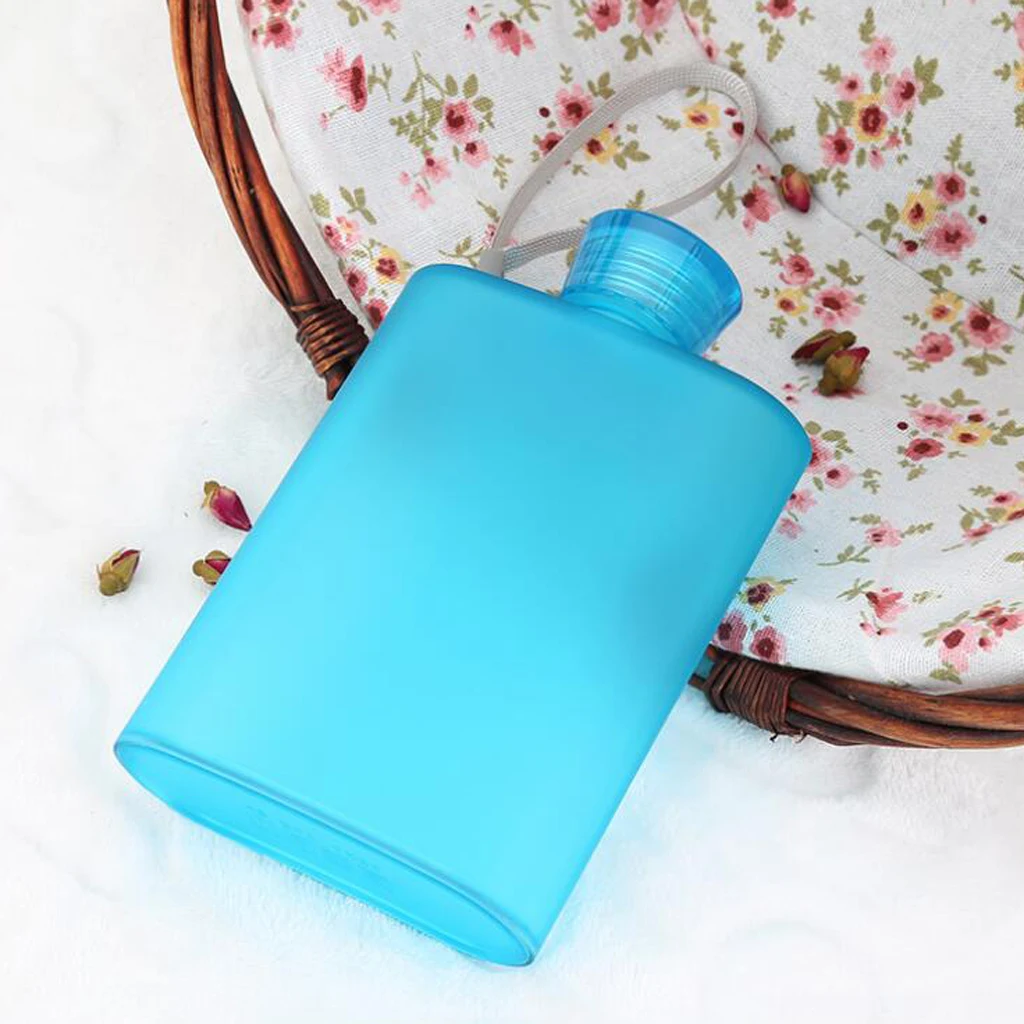 2pcs 400ml Reusable Hip Flask Drinking Water Bottle Plastic - BPA Free, LeakProof, Refillable For Sports Travel School