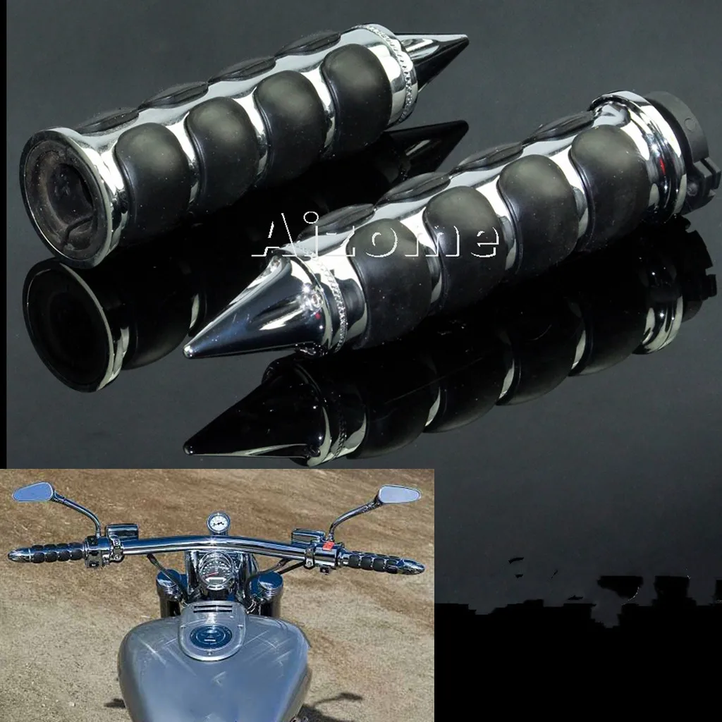 

Universal Motorcycle 1" Grips Spike Grips 1 Inch Handlebar Chrome Cushion Grips For Suzuki Boulevard C50 M50 C90 M109R C109