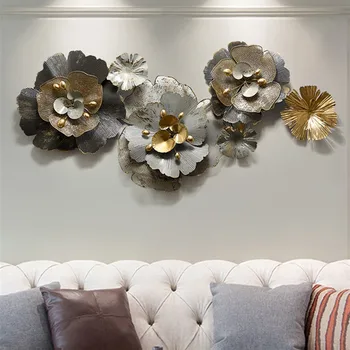 

Nordic Creative Wrought Iron Wall Hanging 3D Stereo Flower Crafts Wall Decoration Porch Home Wall Background Metal Mural R3835