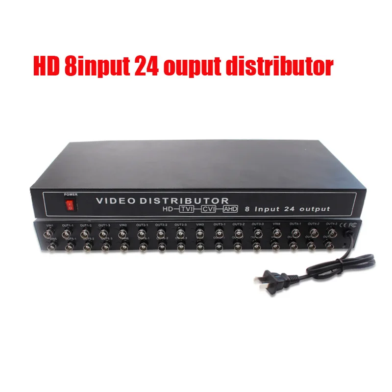 HD BNC Video Distributor Amplifier AHD TVI CVI HD 8CH To 24CH Splitter For CCTV Security Camera DVR System