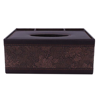 

Rectangular Remote Control Tissue Box Ultifunction PU Leather Pen Pencil Remote Control Holder Desk Storage Box Container for Ho