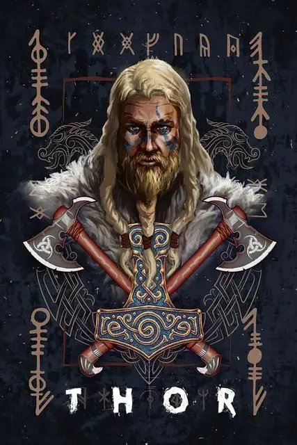 A4 Poster Picture Print Art Thor Odin Hoder Asgaror Land of the Viking Gods 