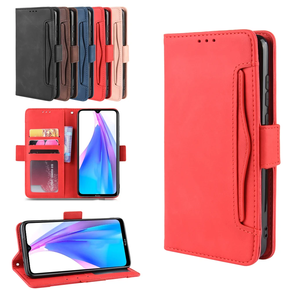 Multi-card Slots Case For Xiaomi Redmi Note 8T PU Leather Magnetic Flip Stand Wallet Mi 10 CC9 Pro | Мобильные телефоны и
