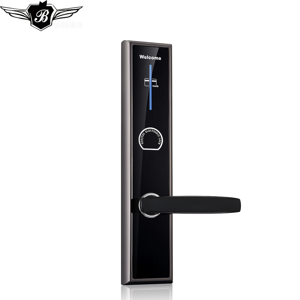 

Highest Security Digital Electric Hotel Lock Smart RFID Key Card Handle Door lock Access Control Intelligent hotel lock System