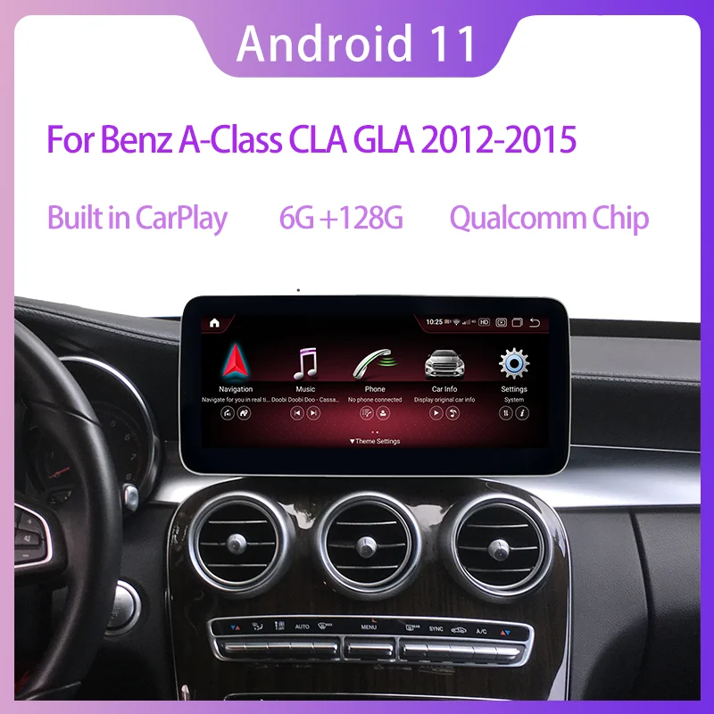 10 25/12 5 дюймов Android 11 дисплей 6G для Benz CLA GLA A Class W176 2012-2015 автомобильный радиоприемник