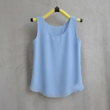 Woherb летняя шифоновая блузка, 31 цвет, жилет без рукавов, женские повседневные свободные топы, не перспективная рубашка, Женские однотонные Блузы 21432