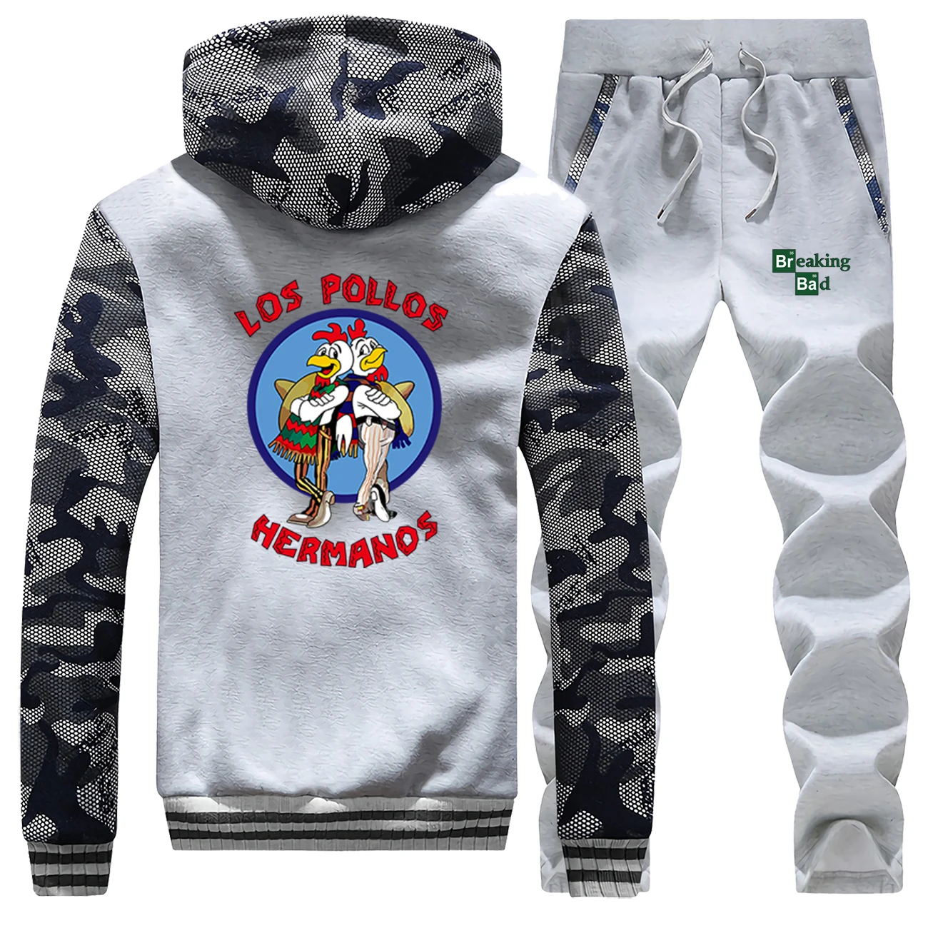 Breaking Bad мужская одежда костюм LOS POLLOS Hermanos зимняя высококачественная Мужская спортивная верхняя одежда теплые брюки комплекты из двух предметов для мужчин s
