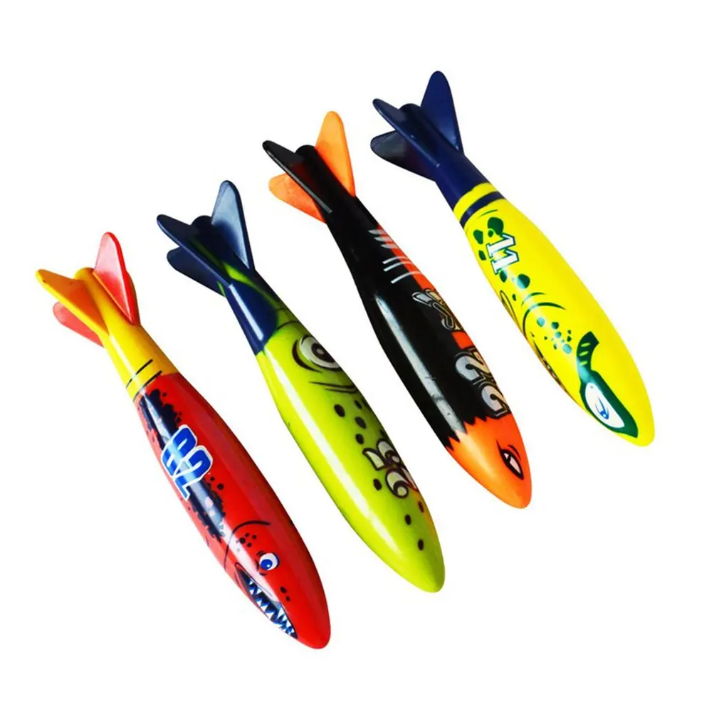 4Pcs/Set Diving Torpedo Underwater Swimming Pool Playing Toy Outdoor