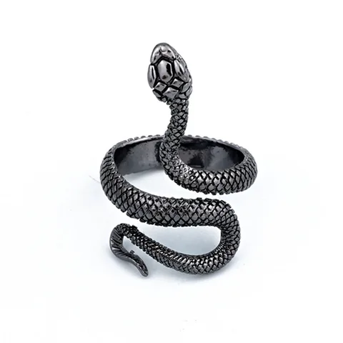 Piece European New Retro Punk Exaggerated Spirit Snake Ring Fashion Personality Stereoscopic Opening Adjustable Ring Jewelry