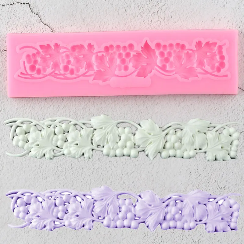 Винограда листья силиконовые формы DIY рельефа кекса Topper инструменты для