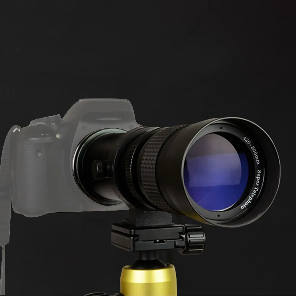 

420-800mm Manual Telephoto Zoom F/8.3-16 Part Mini Camera Lens Professional Super Accessories for Canon 6D 7D 60D 70D