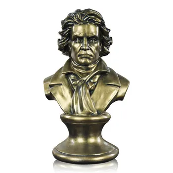 

BRONZE LUDWIG VAN BEETHOVEN BUST STATUE ABSTRACT FIGURE MUSICIAN FIGURINE RESIN ART&CRAFT HOME DECORATION R1437