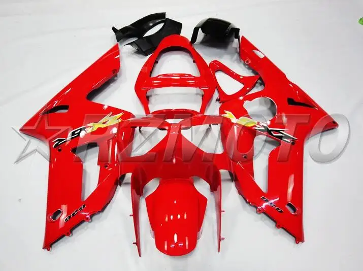 ABS полный обтекатель, пригодный для Kawasaki ZX6R 2003 2004 Мотоцикл Обтекатели ZX-6R 03 04 Ninja 636 комплект кузова на заказ красный глянцевый