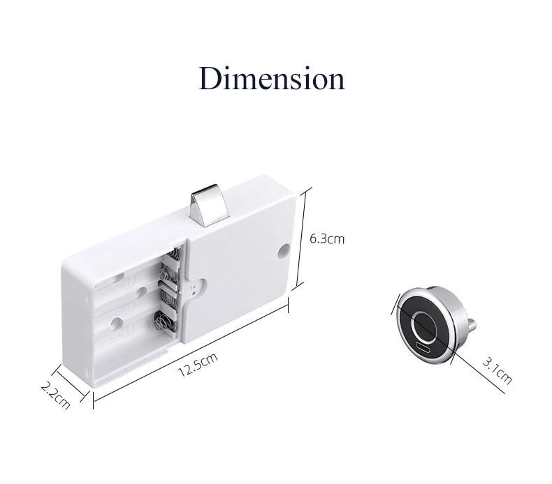 Keyless mini fingerprint cabinet lock biometric electric door lock for cabinet drawer door