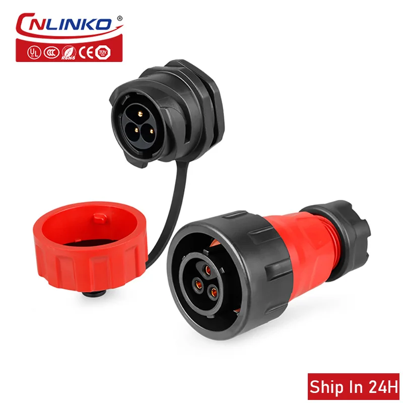 Cnlinko YM24 авиационный водонепроницаемый разъем 3-контактный IP68 адаптер питания