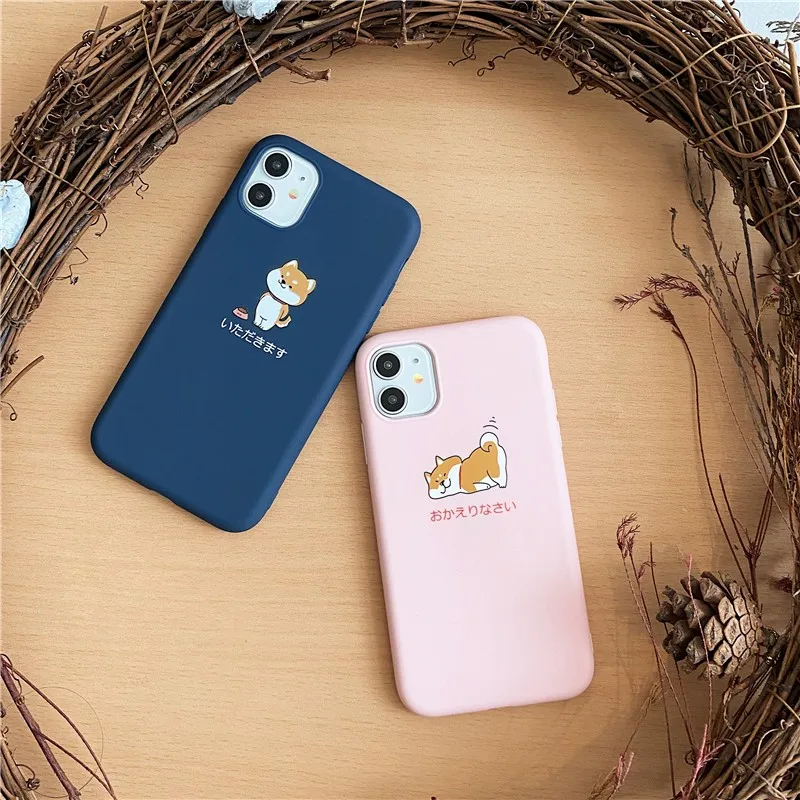

cartoon anima dog Cat Couple's Phone Cover Case For Iphone X 11 pro Xs Max Xr 10 8 7 6 6s Plus Luxury Soft silicone Coque Fundas