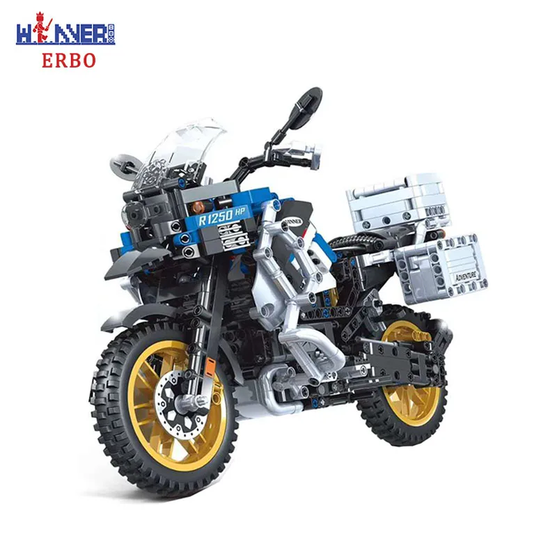 ERBO 948 шт. 1:6 строительные блоки Приключения мото модель автомобиля пластик ABS DIY