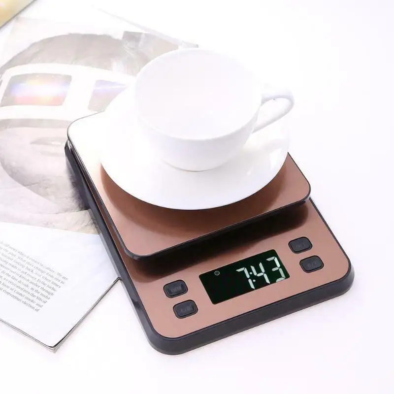 Kitchen scale coffee said bar kitchen food precision said with timing multifunctional electronic scale gold diamond jewelry