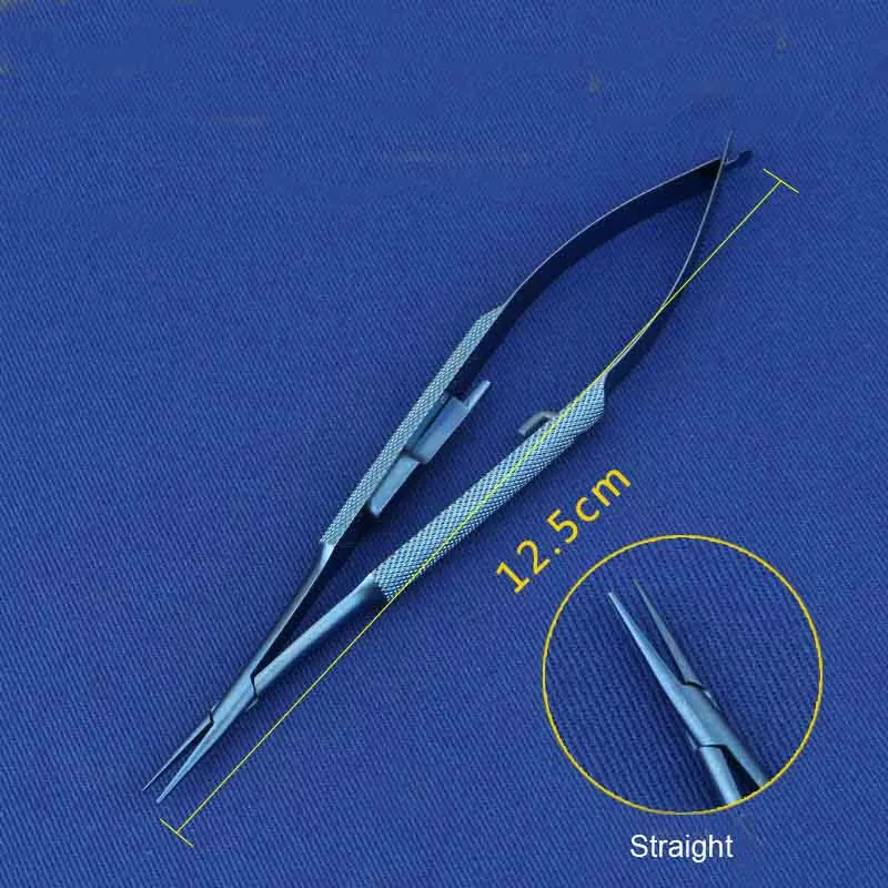 Микрохирургические инструменты титановый сплав фиксатор иглы прямой локоть иглы держатель микрохирургические инструменты - Цвет: Шлифованный сланец